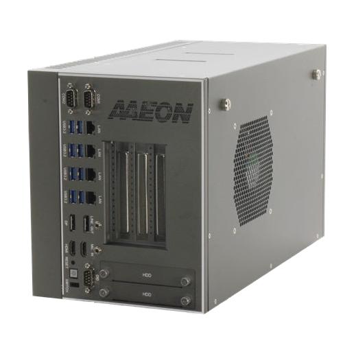 AAEON BOXER-6843-ADS (Intel 12/ 13 Gen, DDR5, 2.5GbE, NVIDIA L4) — vista do equipamento