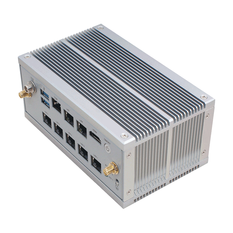 Jetway BFBLZ38 (Intel Elkhart Lake J6412, 7x 2.5GbE LAN) — vista do equipamento