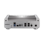 Aetina AIE-PX12/PX22 — vista frontal, 4 portas PoE e 2 LAN