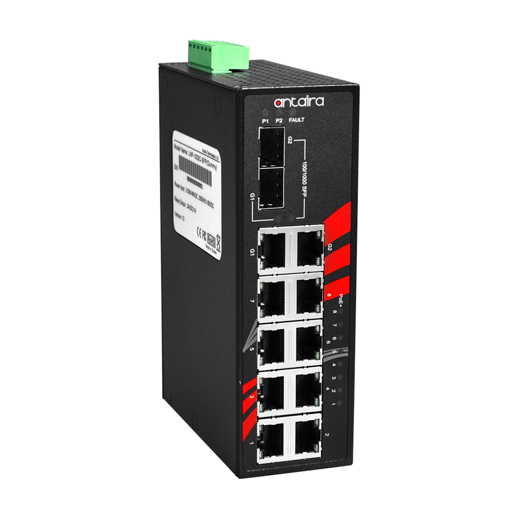Switch POE+ LNP-1002C-SFP-24-T (8*10/100Tx + 2* GB Combo) - AGL