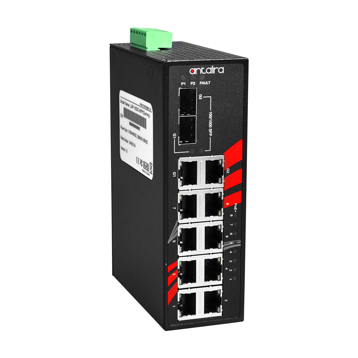 Switch POE+ LNP-1002C-SFP-24-T (8*10/100Tx + 2* GB Combo) - AGL