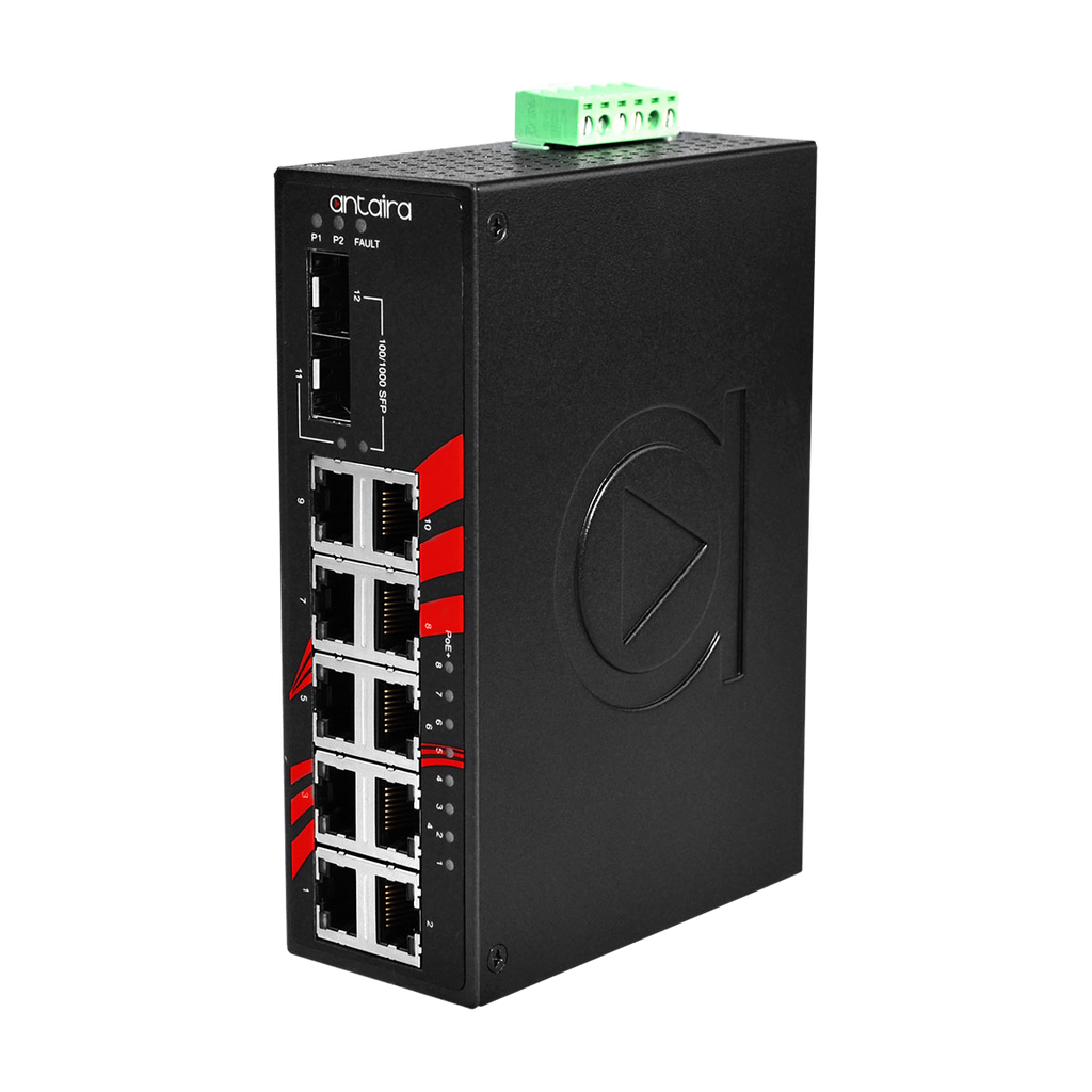 Switch PoE+ LNP-1202G-SFP (10*10/100/1000Tx + 2*100/1000 SFP) - AGL