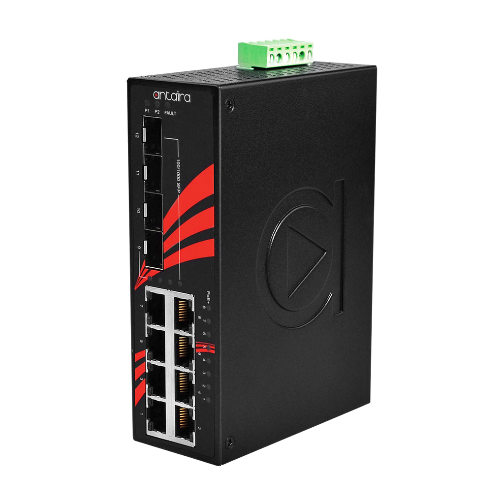 Switch PoE+ LNP-1204G-SFP (8*10/100/1000Tx + 2*100/1000 SFP) - AGL
