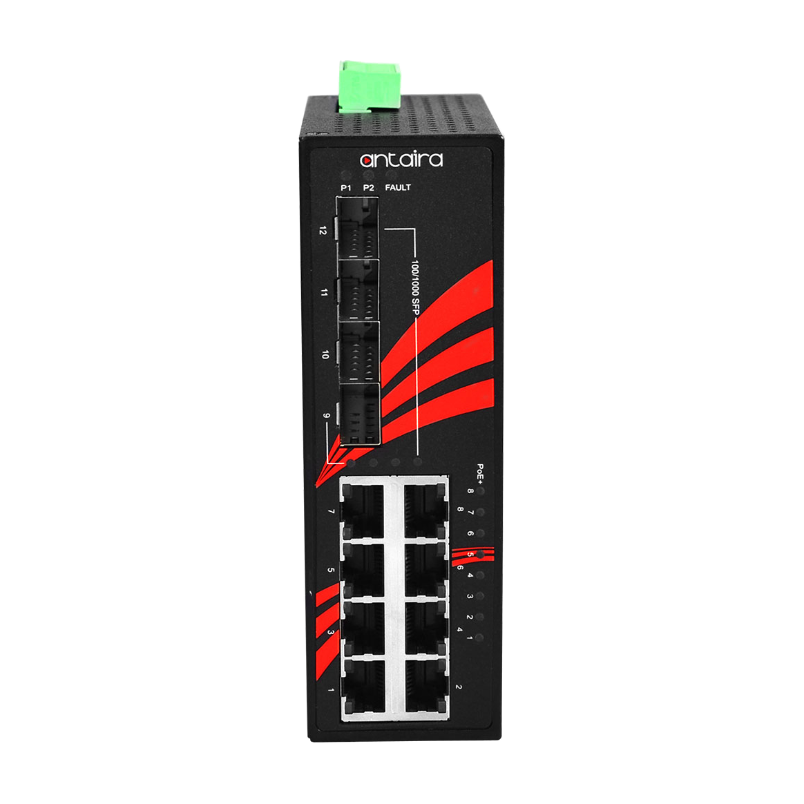 Switch PoE+ LNP-1204G-SFP-T (8*10/100/1000Tx + 2*100/1000 SFP) - AGL