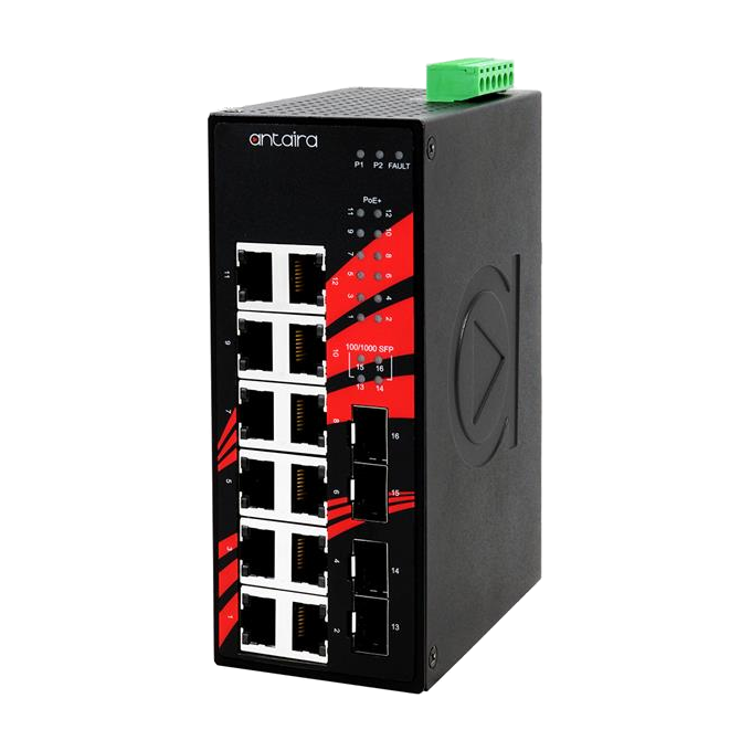 Switch PoE+ LNP-1604G-SFP (12*10/100/1000Tx + 4*100/1000 SFP) - AGL