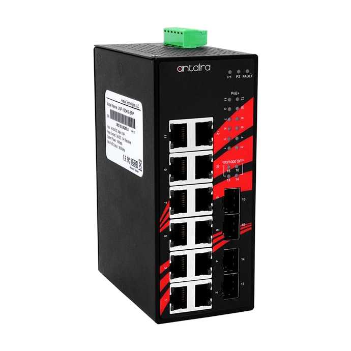 Switch PoE+ LNP-1604G-SFP (12*10/100/1000Tx + 4*100/1000 SFP) - AGL
