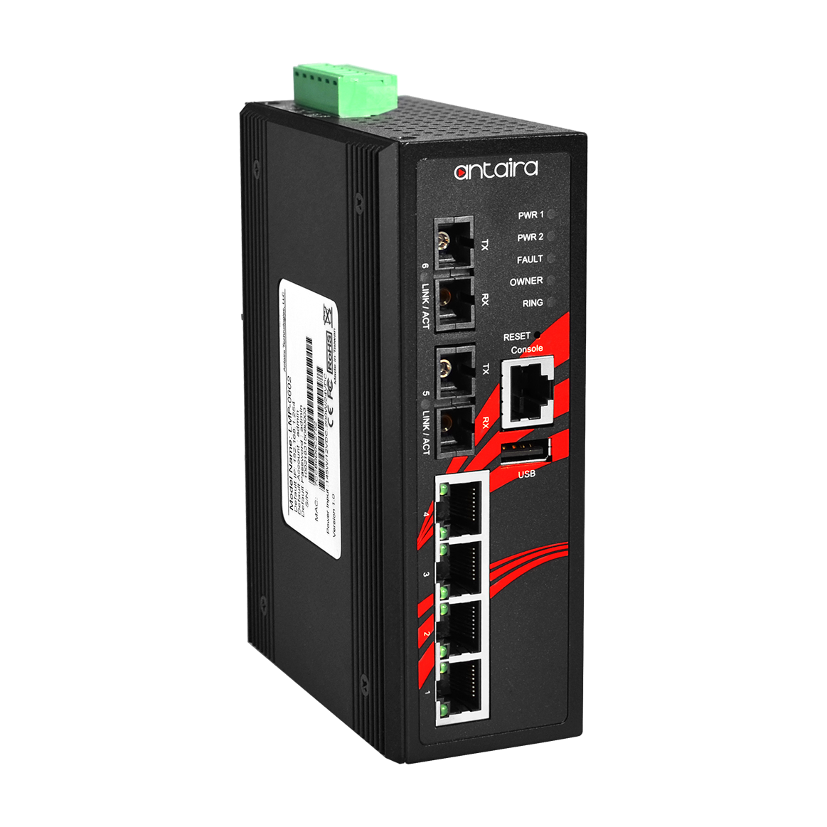 Switch PoE+ LMP-0602-S3 (4*10/100Tx + 2*SC, SM 30km) - AGL