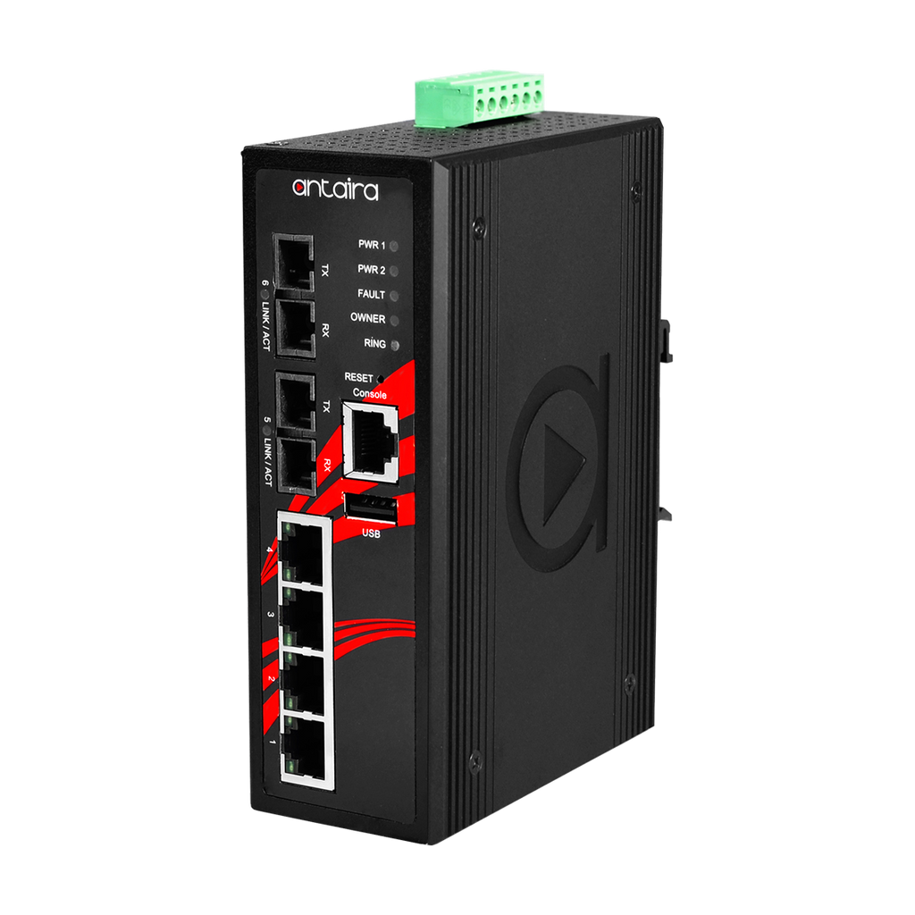 Switch PoE+ LMP-0602-S3-T (4*10/100Tx + 2*SC, SM 30km) - AGL