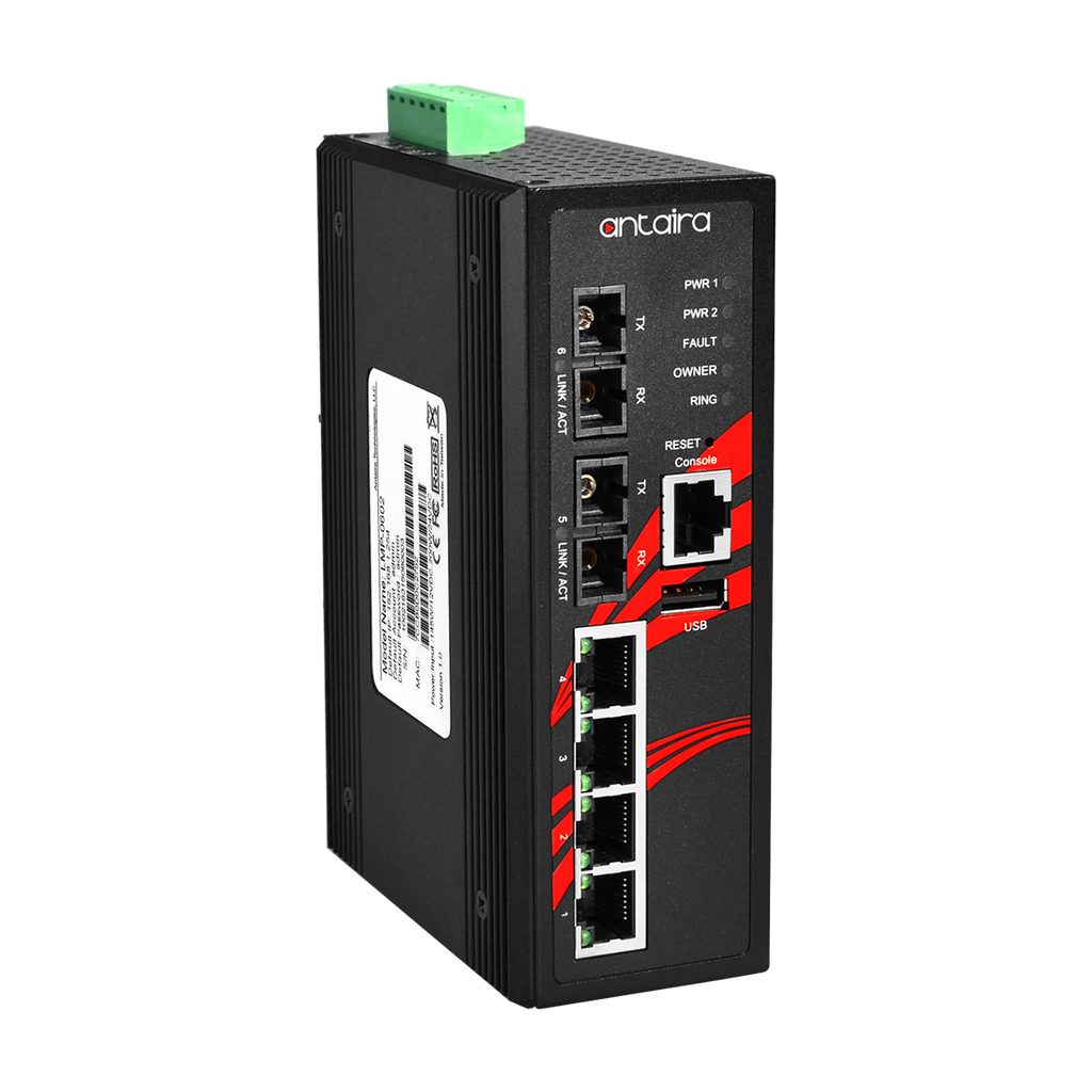 Switch PoE+ LMP-0602-S3-T (4*10/100Tx + 2*SC, SM 30km) - AGL