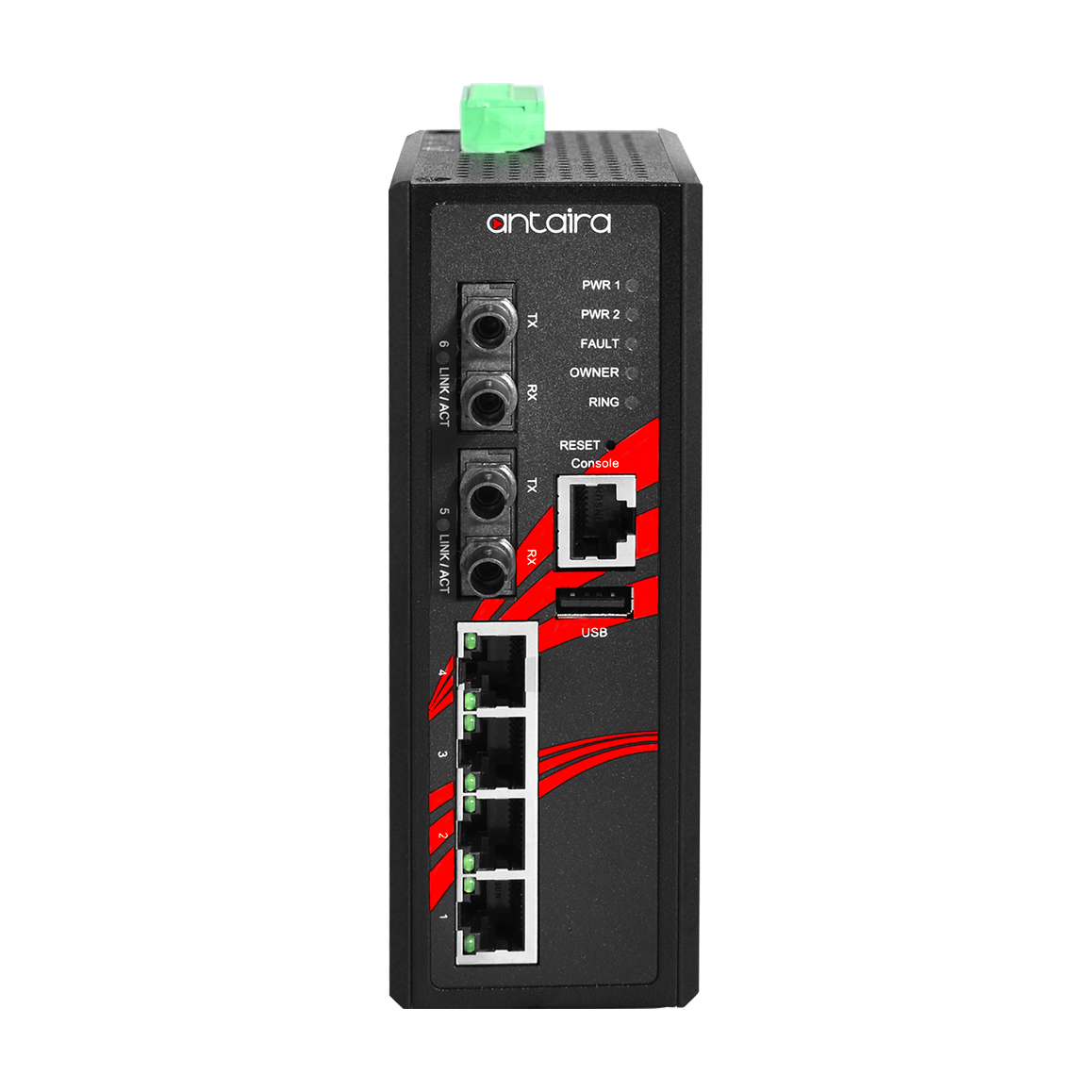Switch PoE+ LMP-0602-ST-M (4*10/100Tx + 2*ST, MM 2 km) - AGL