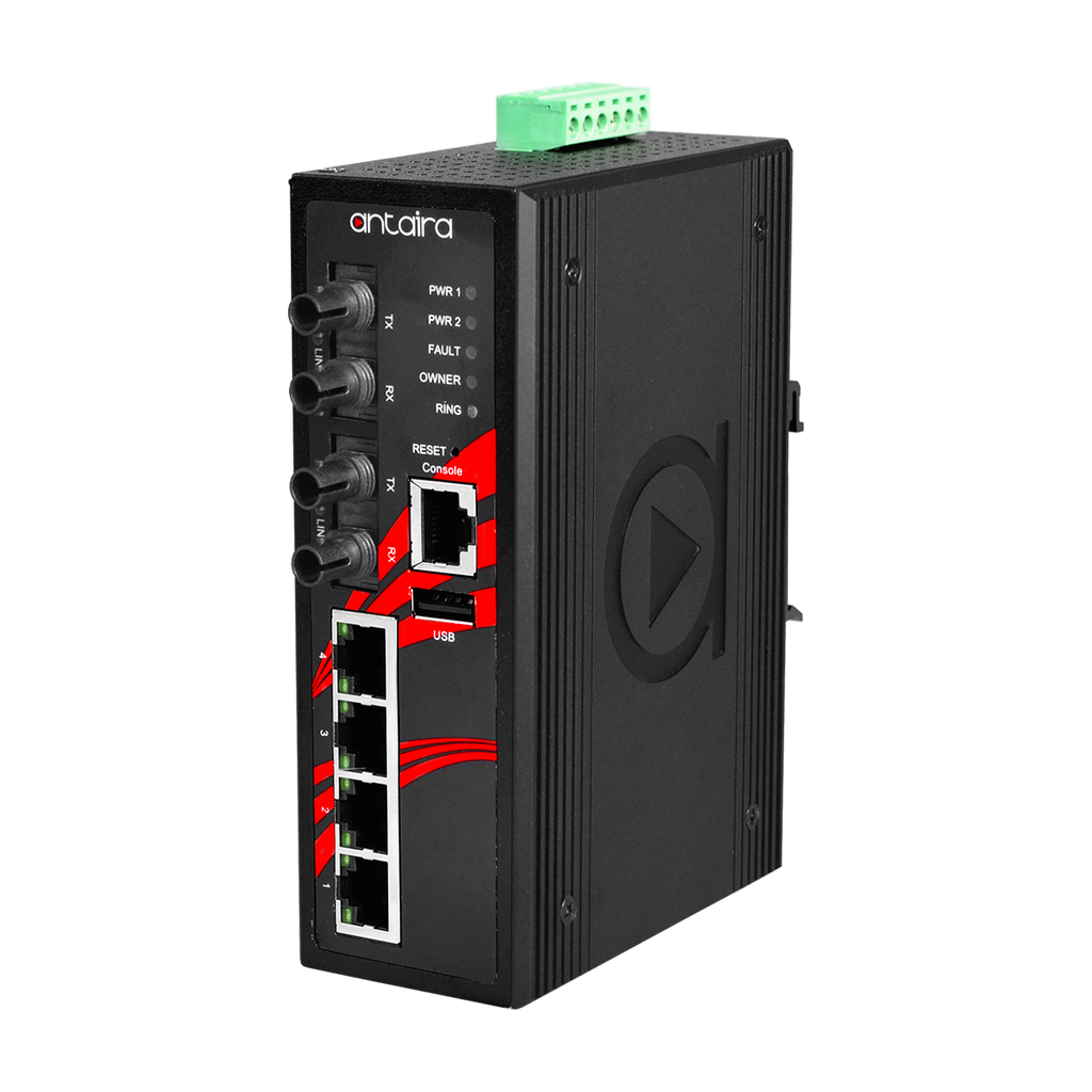 Switch PoE+ LMP-0602-ST-S3 (4*10/100Tx + 2*ST, SM 30km) - AGL