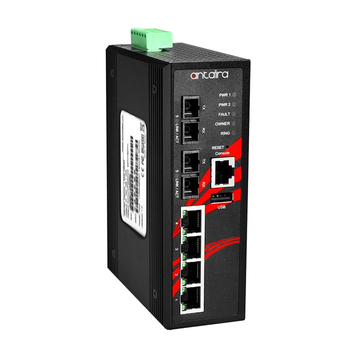 Switch LMX-0602-S3 (4*10/100Tx + 2*100Fx, Single mode 30Km) - AGL