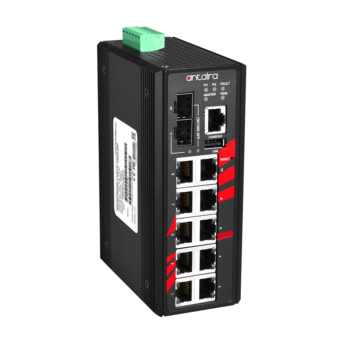 Switch LMP-1202G-SFP-T (8x PoE+ 1000Tx+2*10/100/1000Tx+2*SFP100/1000) - AGL