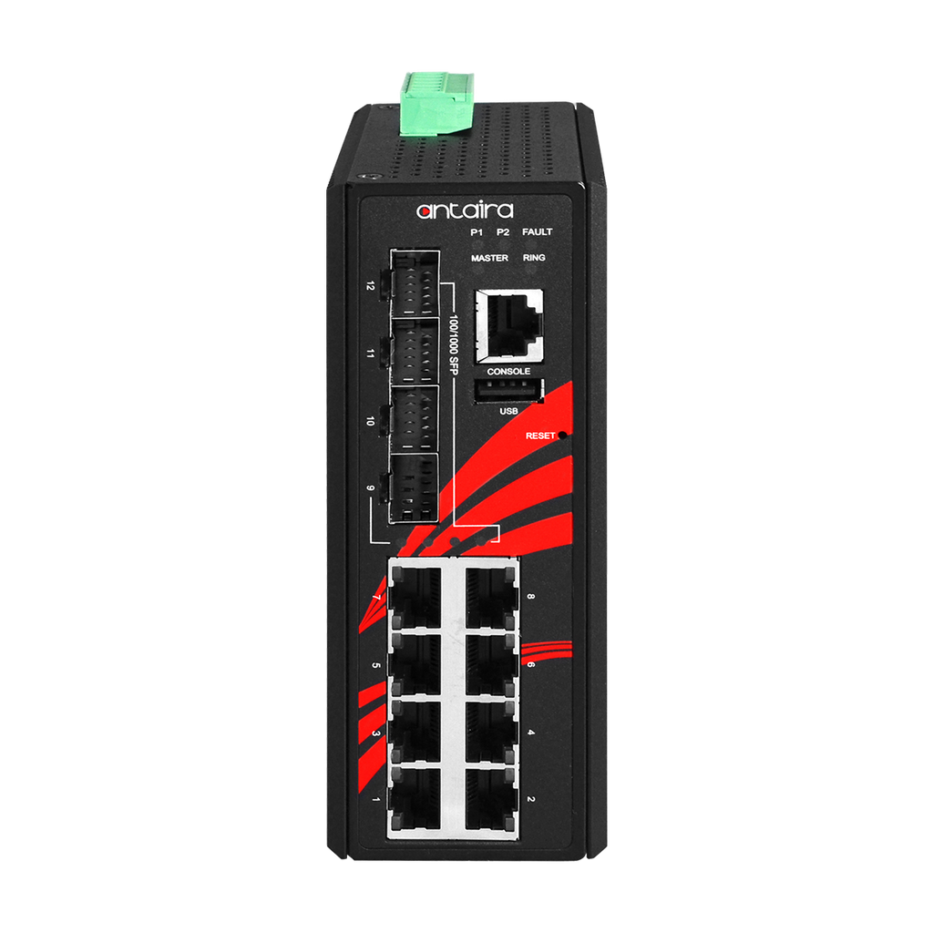 Switch PoE+ LMP-1204G-SFP (8*10/100/1000Tx + 4*100/1000 SFP) - AGL