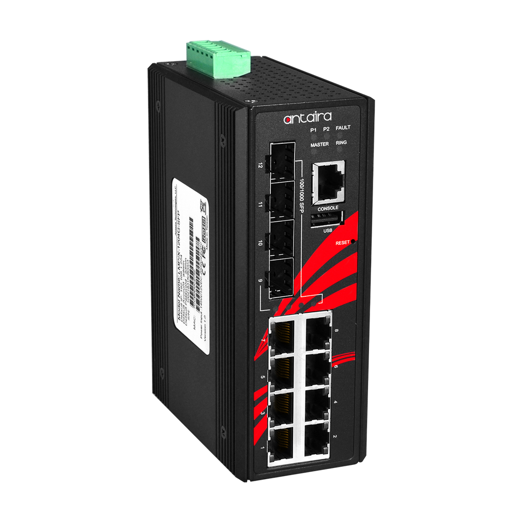Switch PoE+ LMP-1204G-SFP-T (8*10/100/1000Tx + 4*100/1000 SFP) - AGL