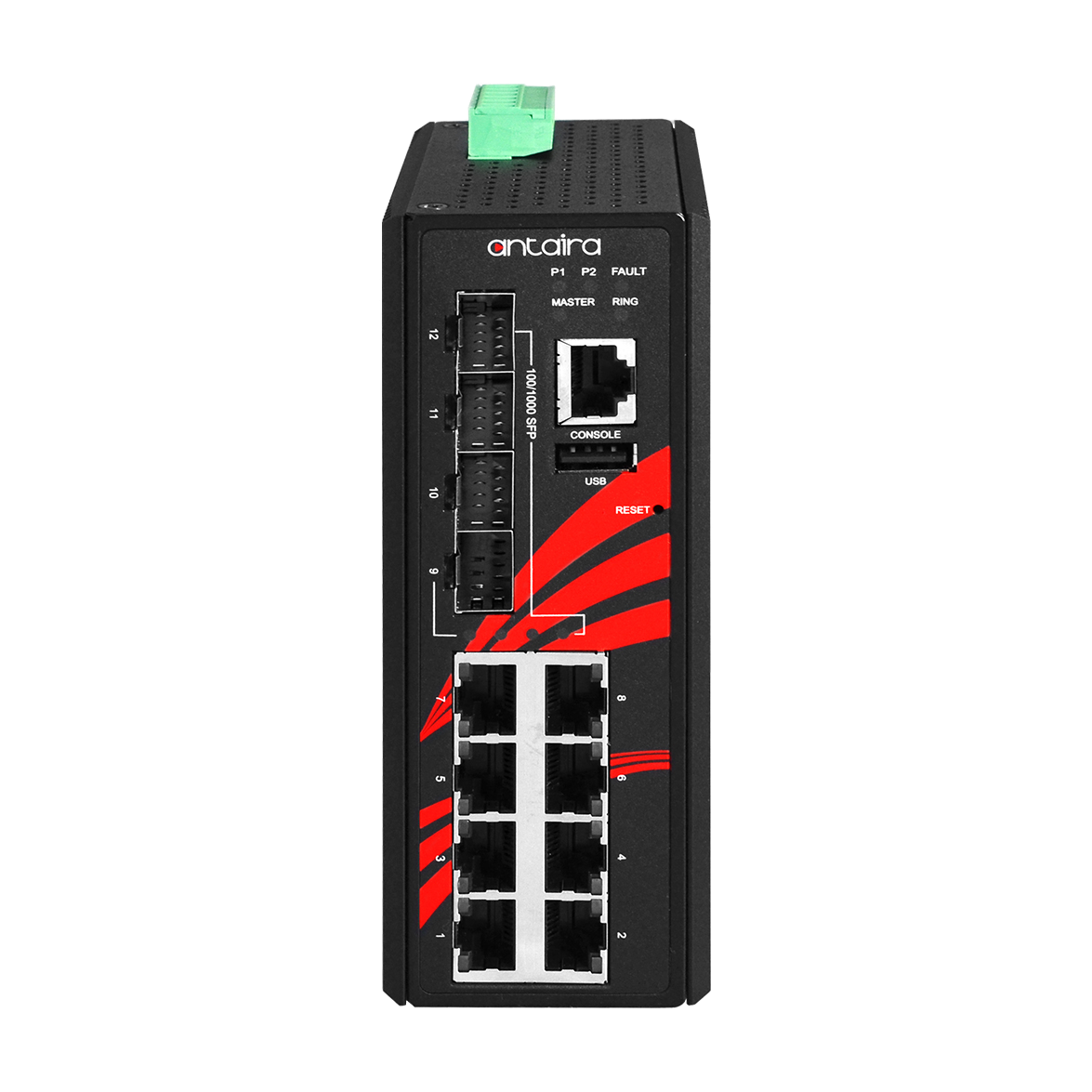 Switch PoE+ LMP-1204G-SFP-T (8*10/100/1000Tx + 4*100/1000 SFP) - AGL