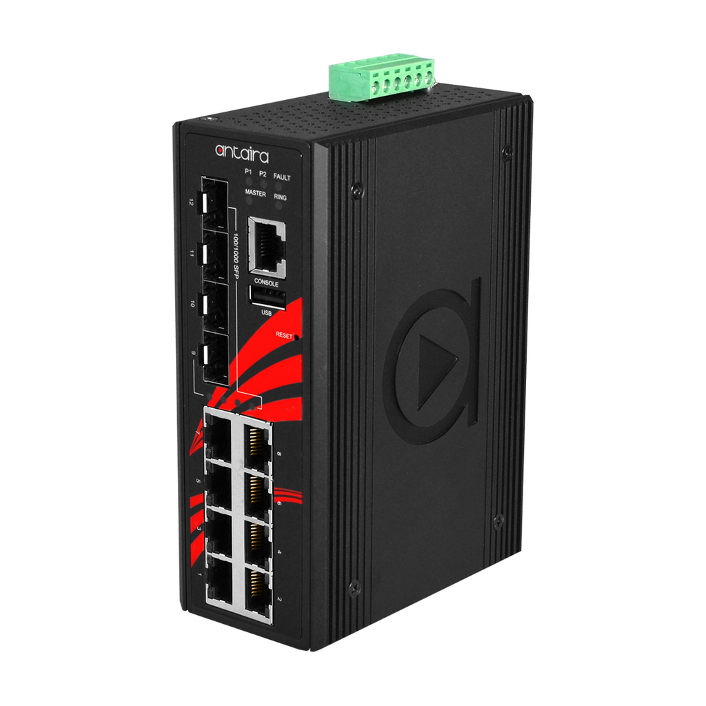 Switch PoE+ LMP-1204G-SFP-T (8*10/100/1000Tx + 4*100/1000 SFP) - AGL