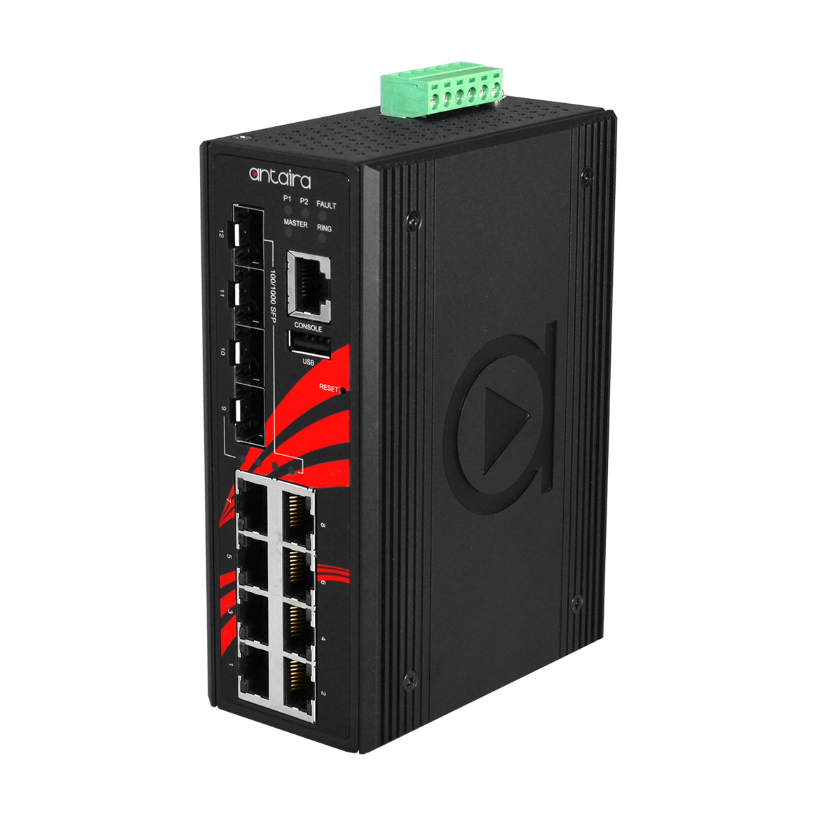 Switch PoE+ LMP-1204G-SFP-T (8*10/100/1000Tx + 4*100/1000 SFP) - AGL