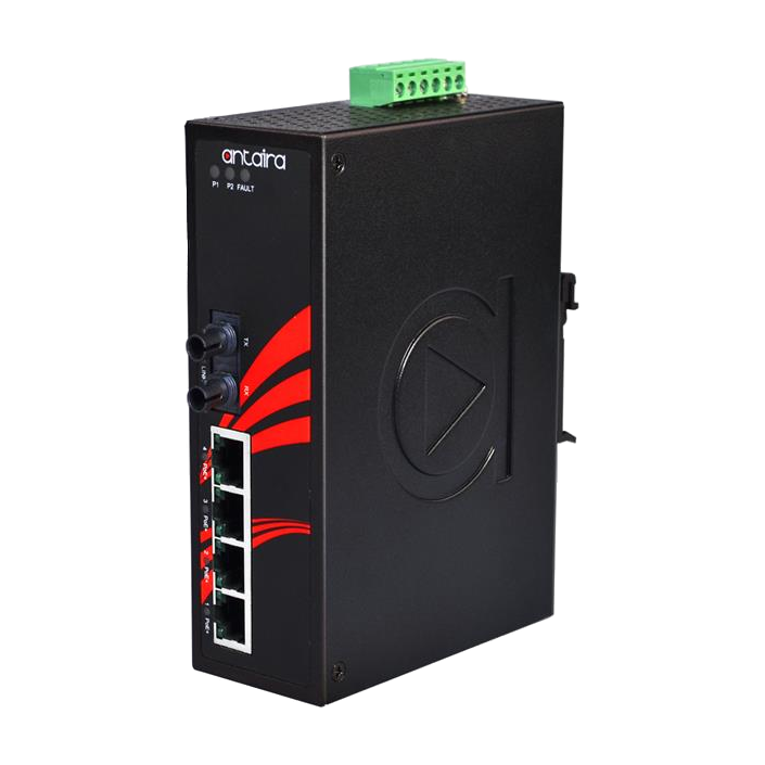 Switch PoE+ LNP-0501-ST-M-T (4*10/100Tx + 1*100Fx ST MM 2Km) - AGL