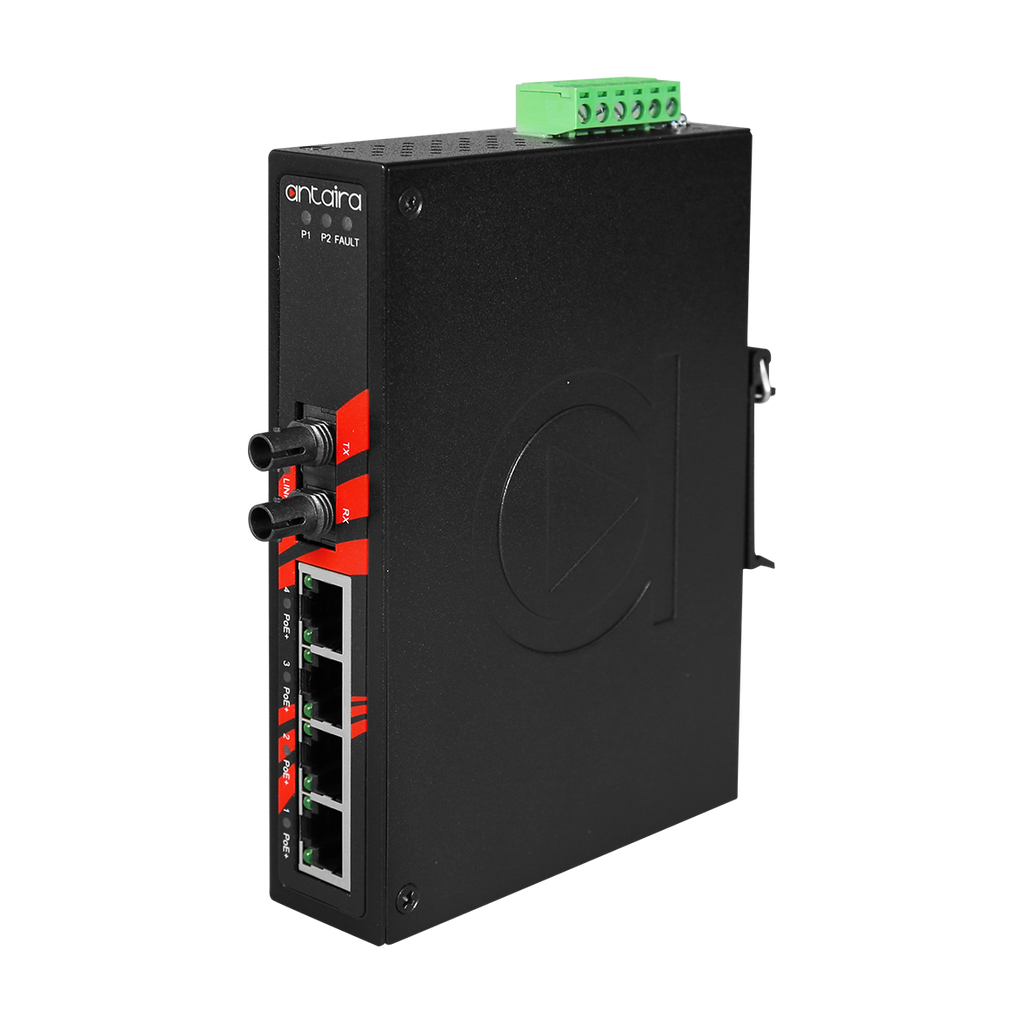 Switch PoE+ LNP-0501-ST-M-T (4*10/100Tx + 1*100Fx ST MM 2Km) - AGL