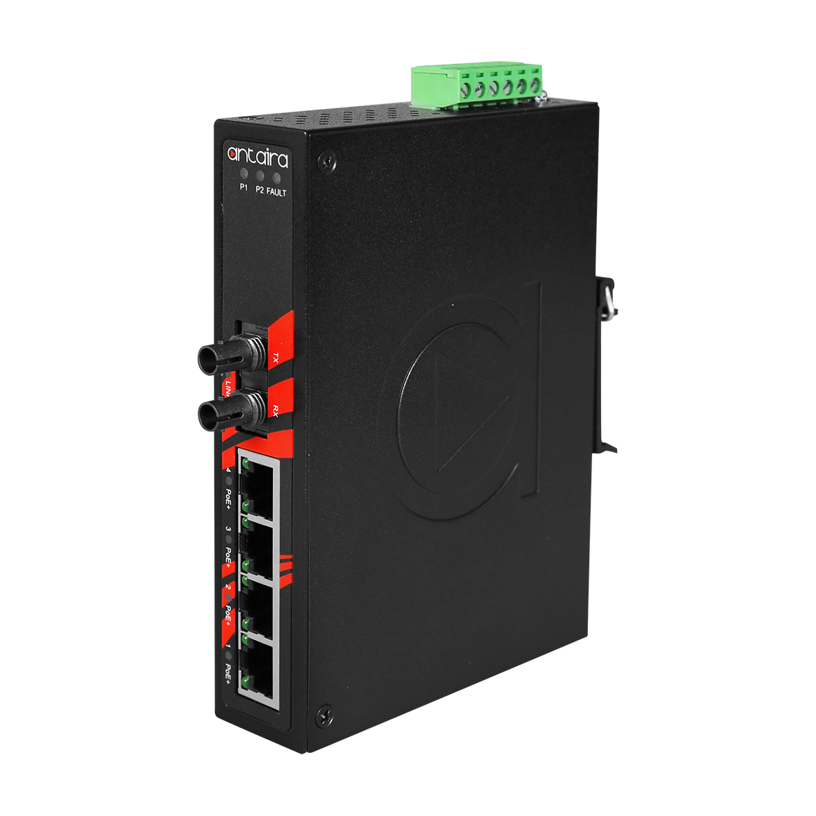 Switch PoE+ LNP-0501-ST-M-T (4*10/100Tx + 1*100Fx ST MM 2Km) - AGL