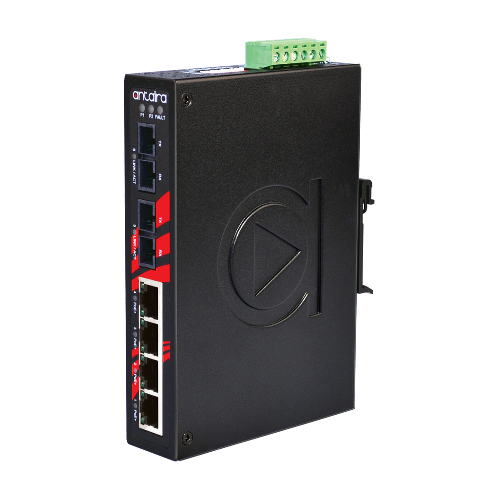 Switch PoE+ LNP-0602-M-T (4*10/100Tx + 2*100Fx MM 2Km) - AGL