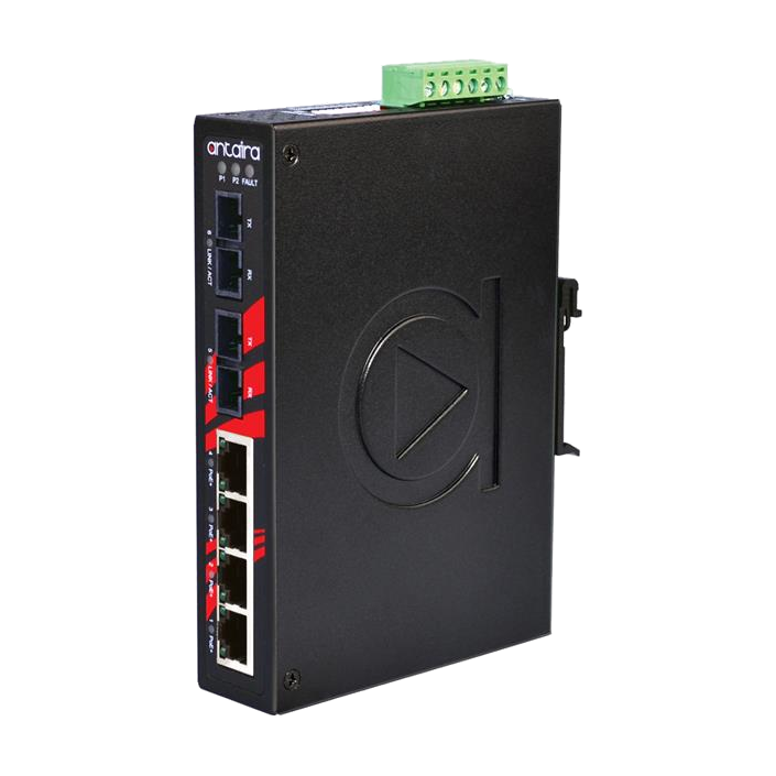 Switch PoE+ LNP-0602-S3-T (4*10/100Tx + 2*100Fx SM 30Km) - AGL