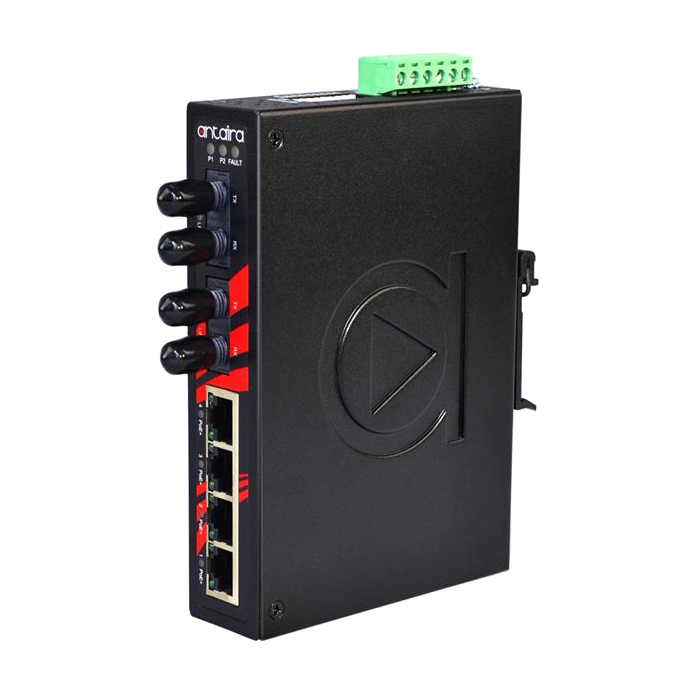 Switch PoE+ LNP-0602-ST-S3 (4*10/100Tx + 2*100Fx ST SM 30Km) - AGL