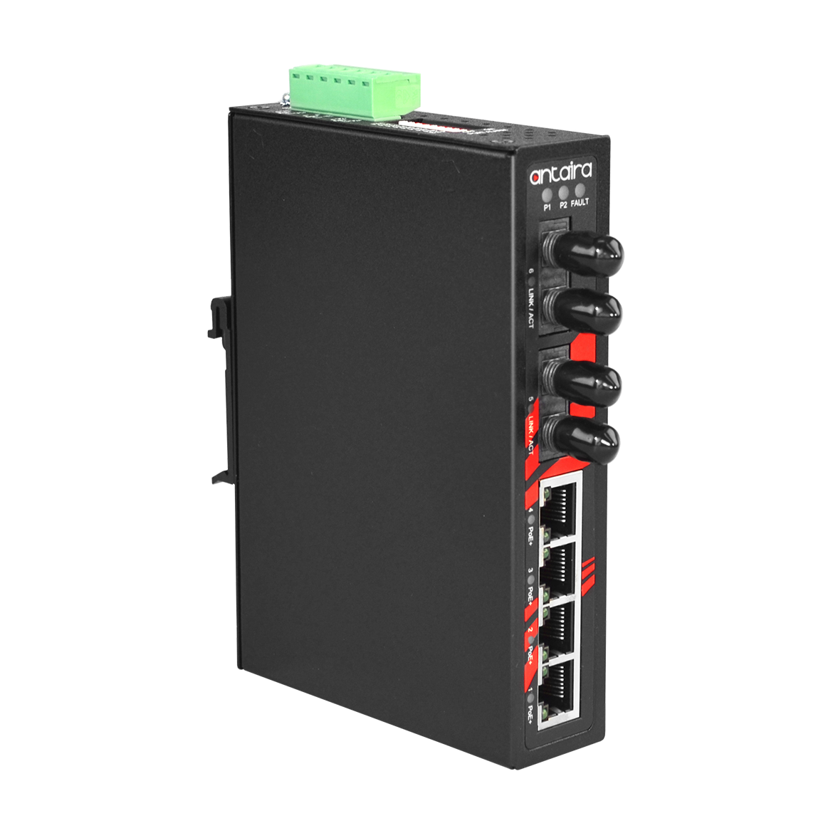 Switch PoE+ LNP-0602-ST-S3 (4*10/100Tx + 2*100Fx ST SM 30Km) - AGL