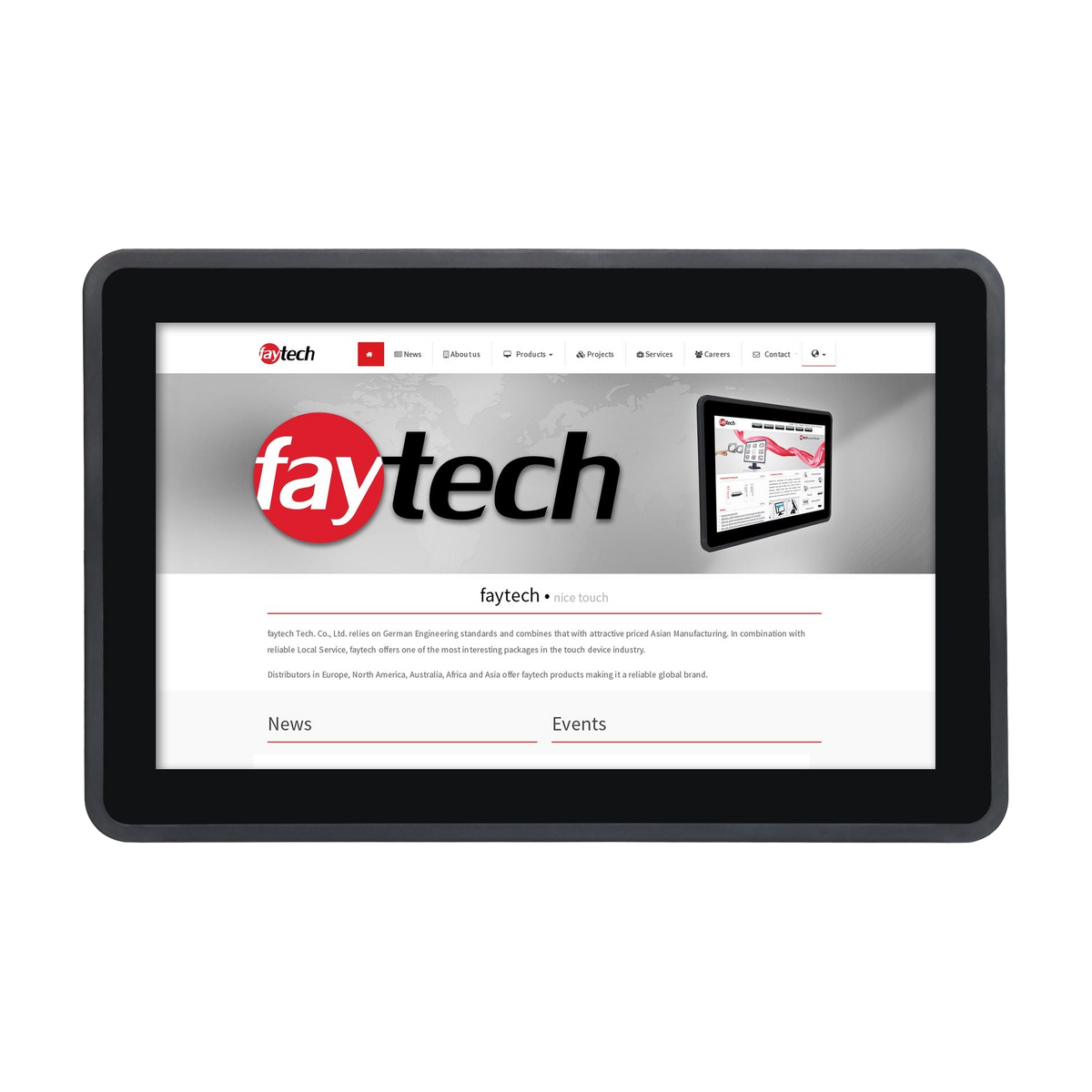 Monitor 13.3' FT133TMCAPOB Capacitive Touch Optically bonded — vista do equipamento