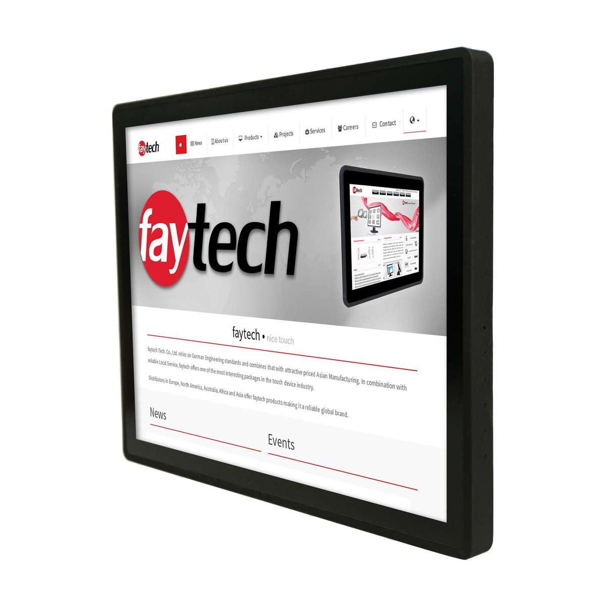 Monitor 17' FT17TMCAPOB Capacitive Touch Optically bonded — vista do equipamento