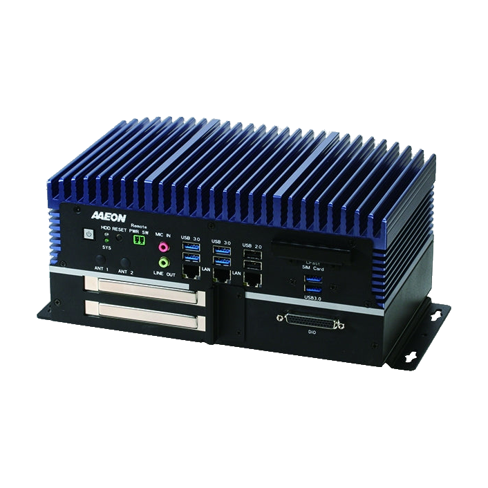 Computador industrial AAEON BOXER-6839, vista do equipamento e fixação