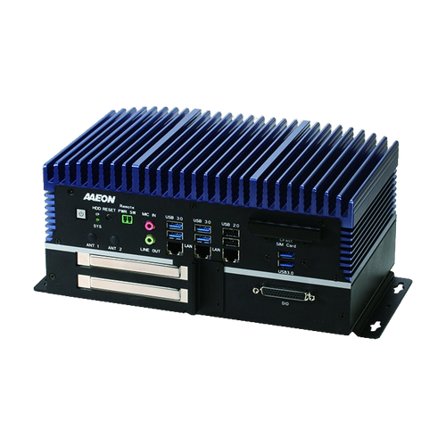Computador industrial AAEON BOXER-6839, vista do equipamento e fixação