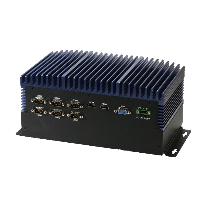 Computador industrial AAEON BOXER-6839, vista do equipamento e fixação