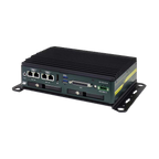 Computador industrial Neousys NRU-120S, vista oblíqua do chassis e das portas