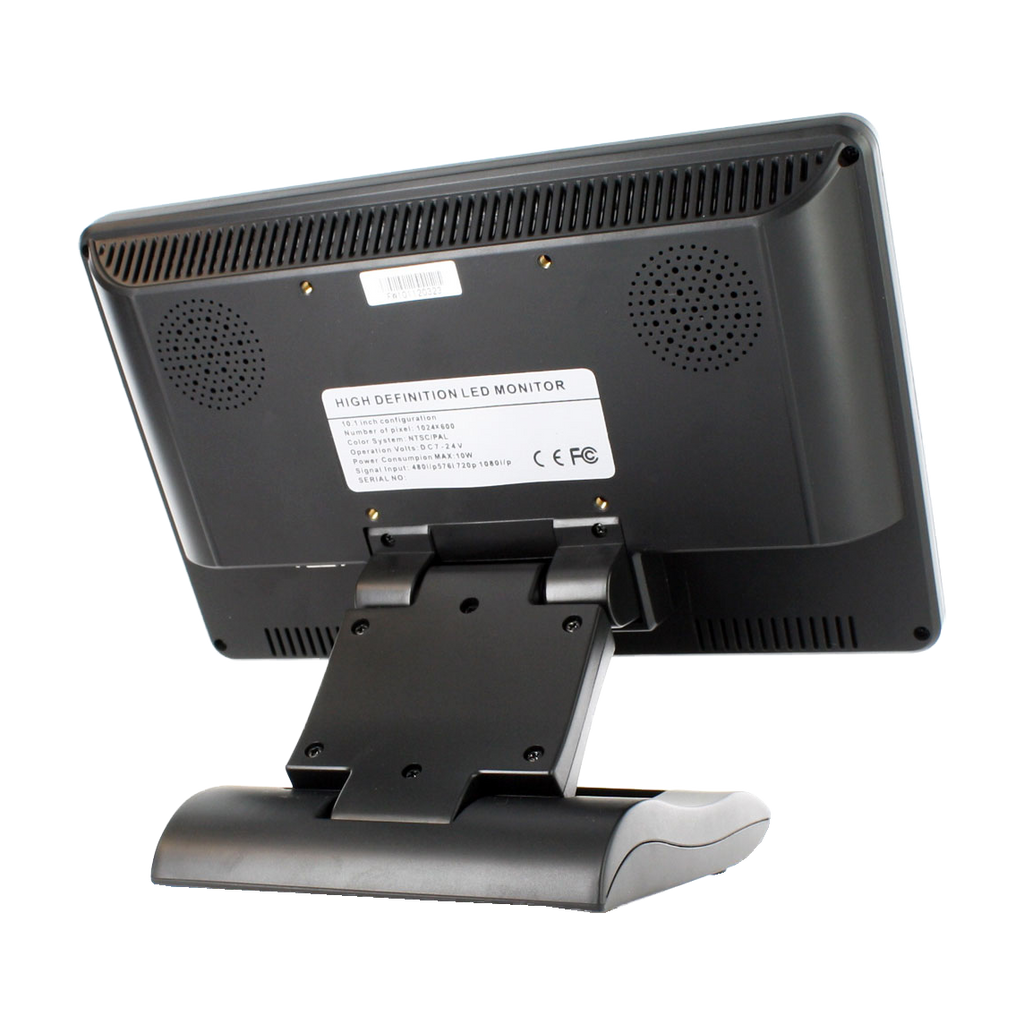 Monitor tátil CVL, vista traseira com suporte de mesa