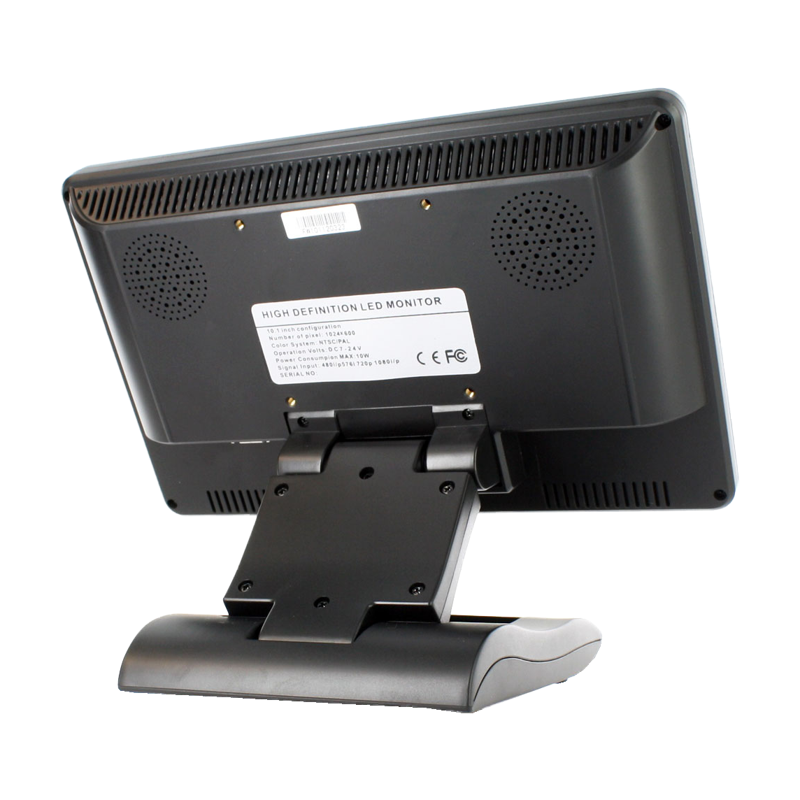Monitor tátil CVL, vista traseira com suporte de mesa
