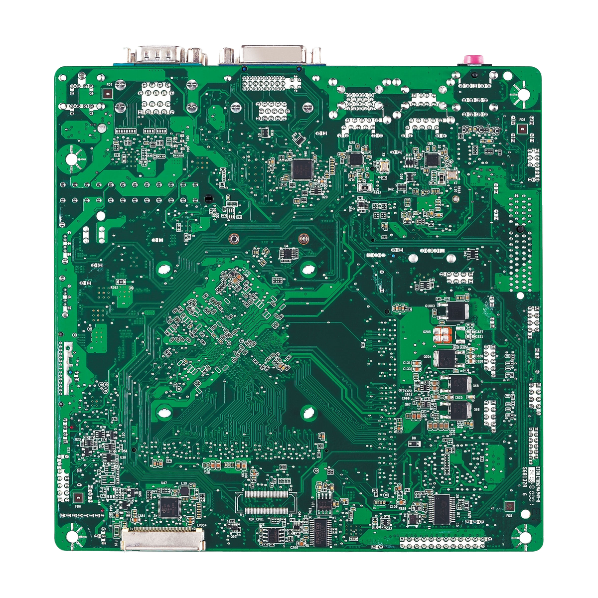 Equipamento MiTAC PD11BI, face traseira da placa e conectores