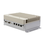 Equipamento AAEON BOXER-8640AI, vista do chassis, portas e patilha