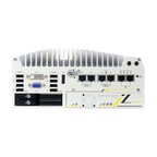 Computador industrial Neousys Nuvo-7200VTC, vista do chassis e das portas