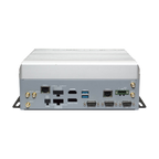 Computador industrial EverFocus, painel com portas série e conectores de antena