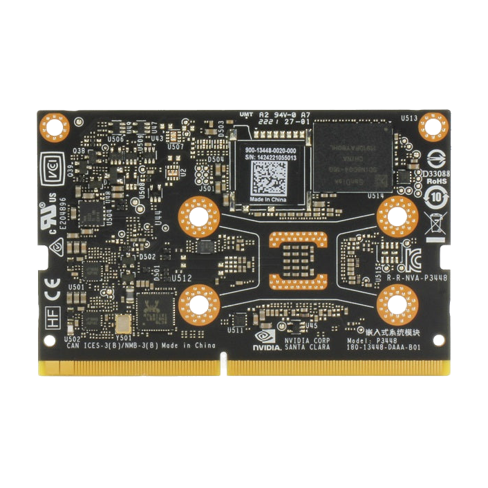 Módulo AAEON BOXER-8221AI-KIT, vista do verso e contactos