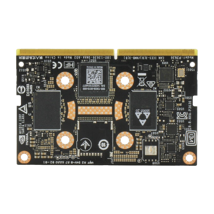 Módulo AAEON BOXER-8231AI-KIT, vista do verso e contactos