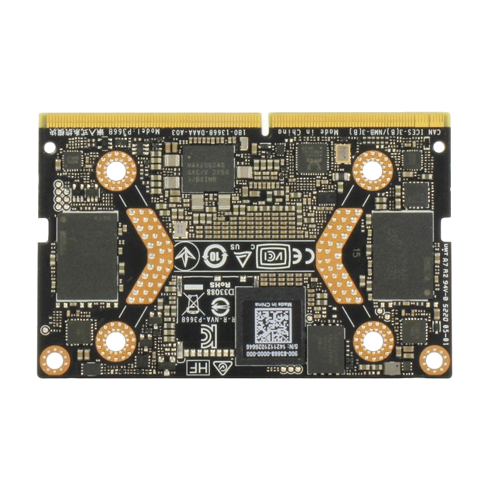 Módulo AAEON BOXER-8251AI-KIT, vista do verso e contactos