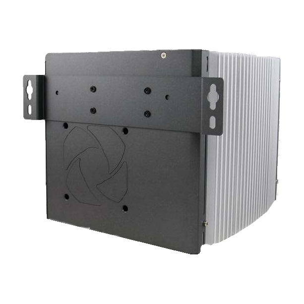 Neousys Nuvo-6032, vista da base e lateral com abas de montagem