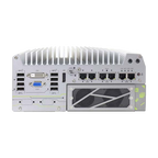 Neousys Nuvo-7166GC, vista do painel Ethernet/USB com grelha de expansão