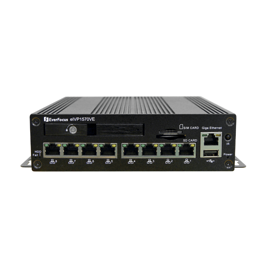 Computador industrial EverFocus eNVP-JNN-IV-V0008, vista do painel de ligações