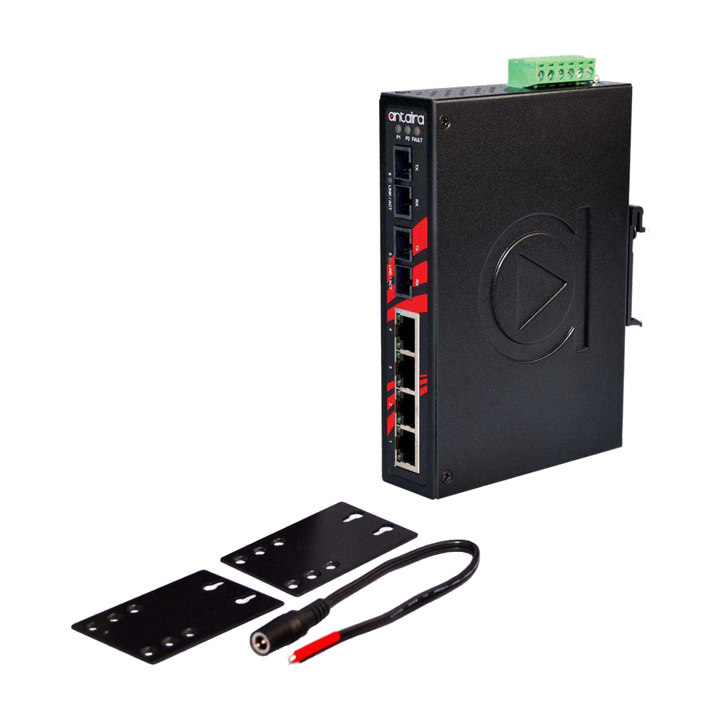 Switch LNX-0602-ST-M-T (4*10/100Tx + 2*100Fx ST, Multi-Mode 2KM - AGL