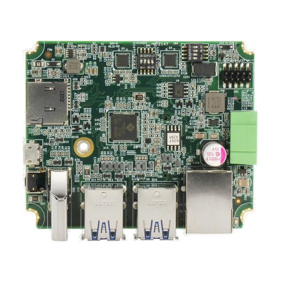 Placa AAEON BOXER-8231AI-KIT, vista da placa e conectores