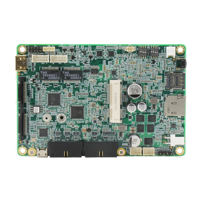 Placa de desenvolvimento AAEON BOXER-8224AI-KIT, vista da placa e ligações